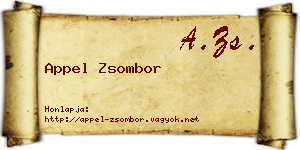 Appel Zsombor névjegykártya